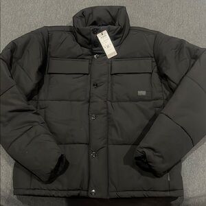 G-Star Black Puffer Jacket with Quilted Design